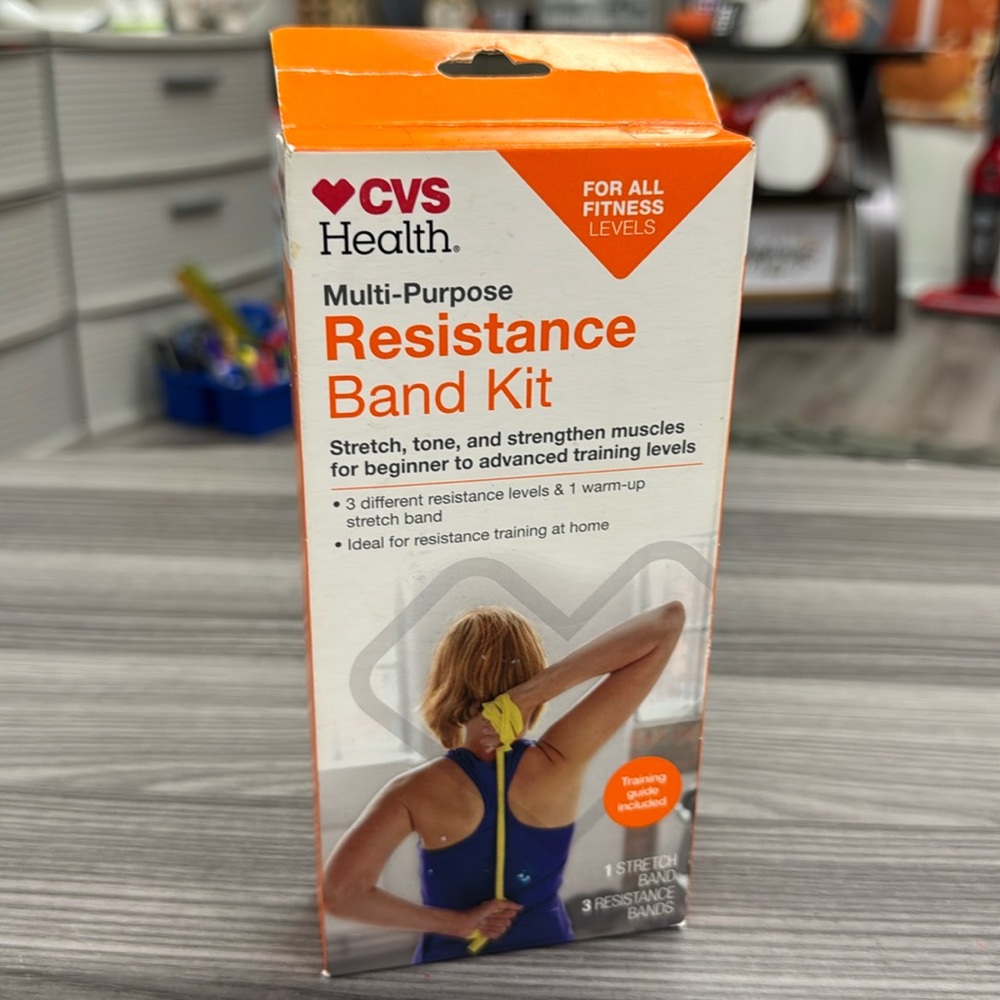 CVS Health Multi-Purpose Resistance band kit 3 different resistance levels new